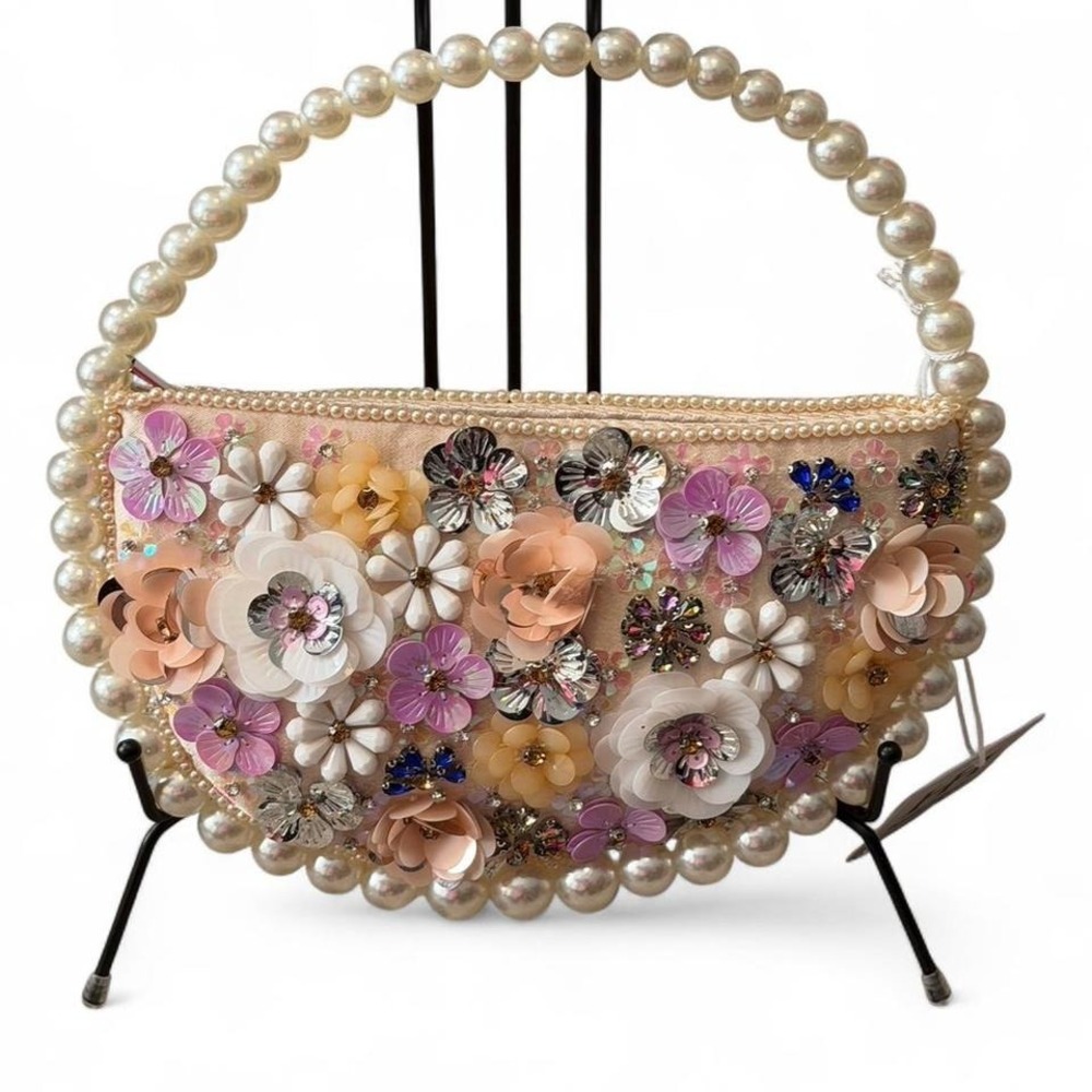Haute Hippie 3D Floral Beaded Statement Bag - Picture 3 of 8